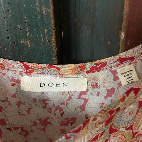 Doen Floral Midi Dress - Cream & Red - Picture 3 of 3